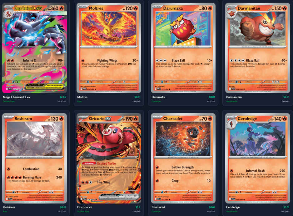 Illustration for English and Japanese Pokémon cards and expansions
